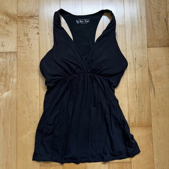 VS Fashions Best Kept Secret Bra Tops Black Sleeveless Racerback V Neck Tank Top - Picture 1 of 4